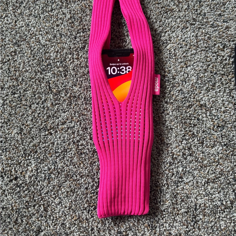 MODA Hot pink and black stylish phone holder strap portable case - Picture 5 of 8